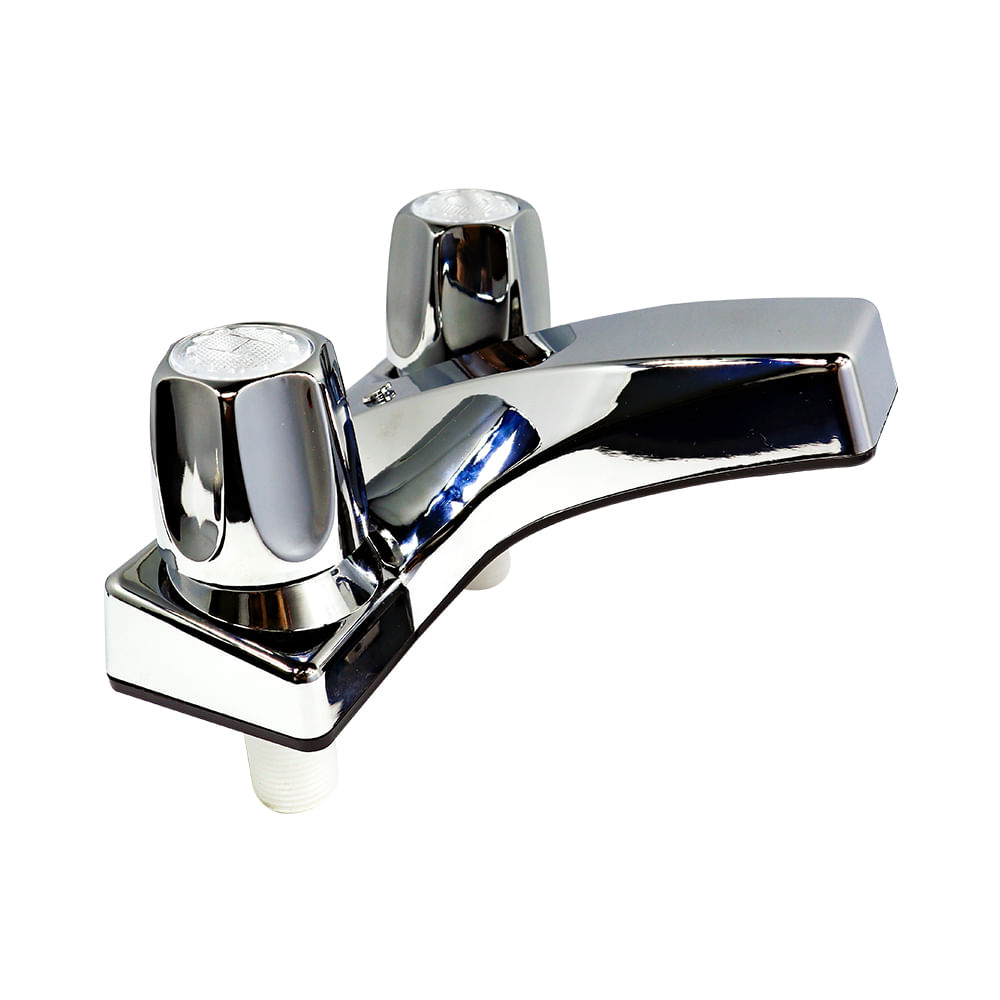 Llave doblr para lavamanos plastica aquina. Cromado