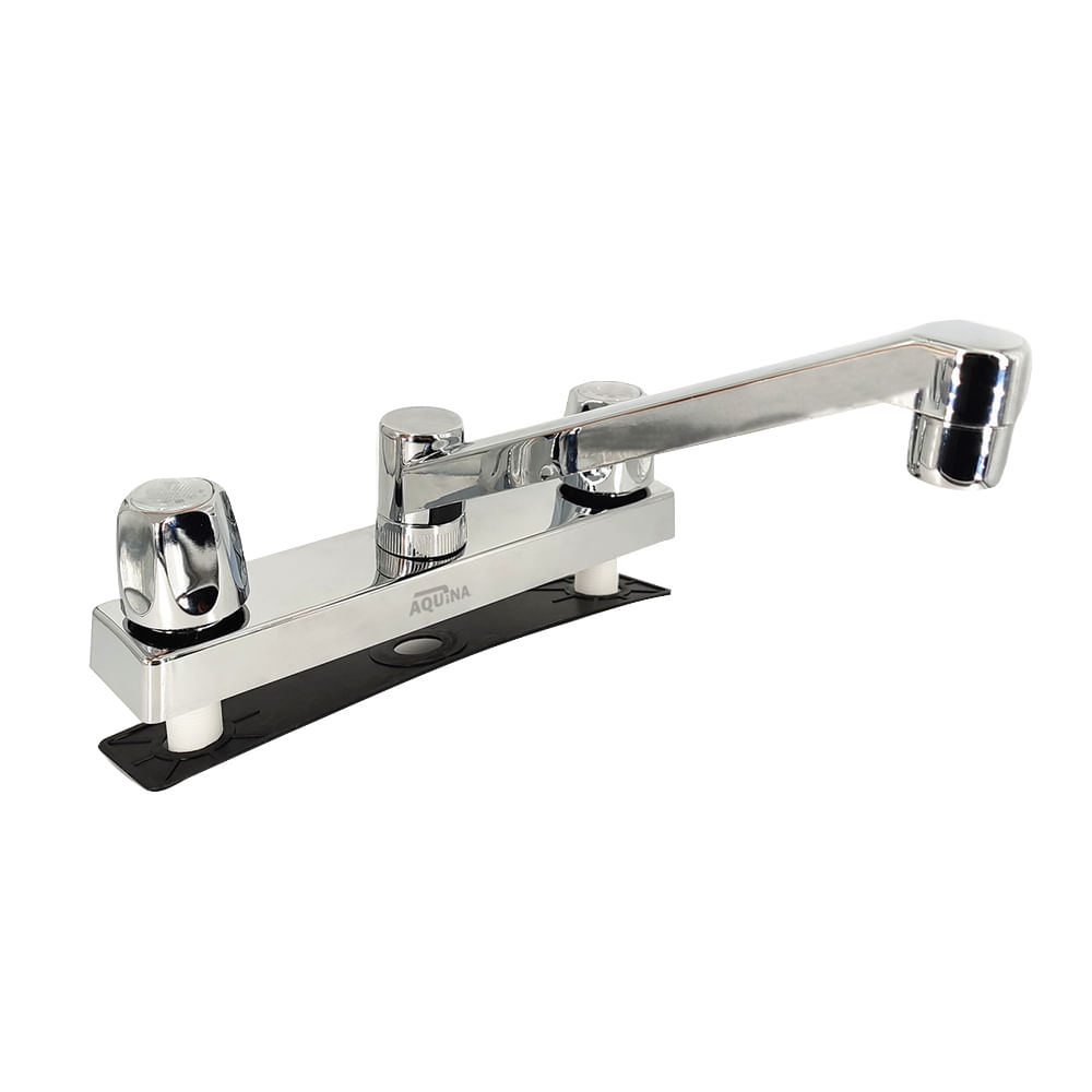 Llave doble para fregador 8 plastica aquina. Cromado