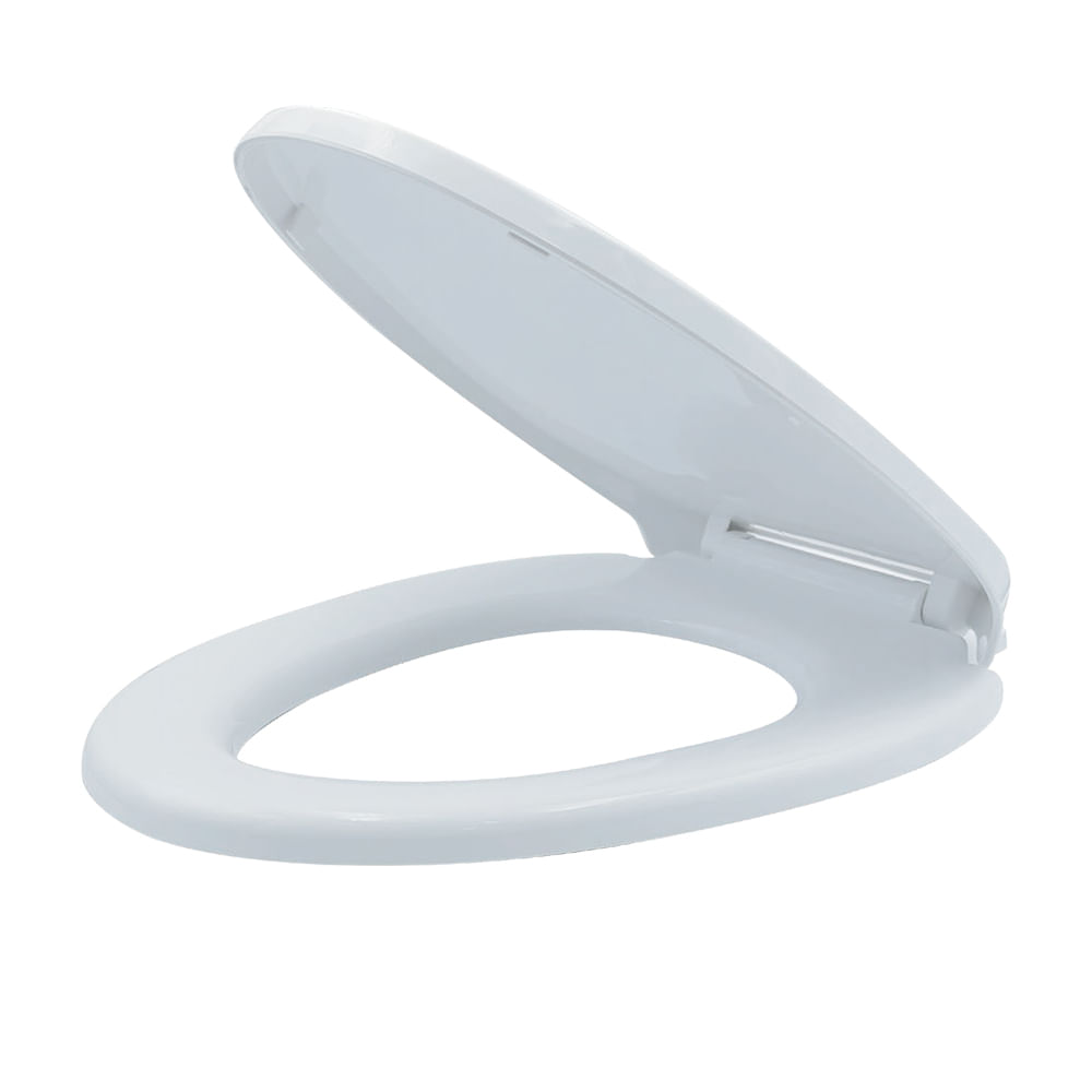 Asiento inodoro elongado cierre lento blanco aquina. Blanco. 19 ( x 365mm)