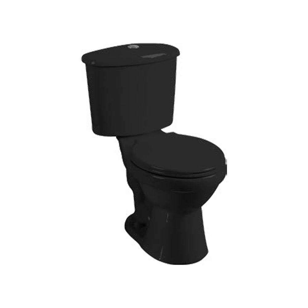 Inodoro negro con asiento/ferret. Tanque. Negro. 70x42. 4x74. 4cm