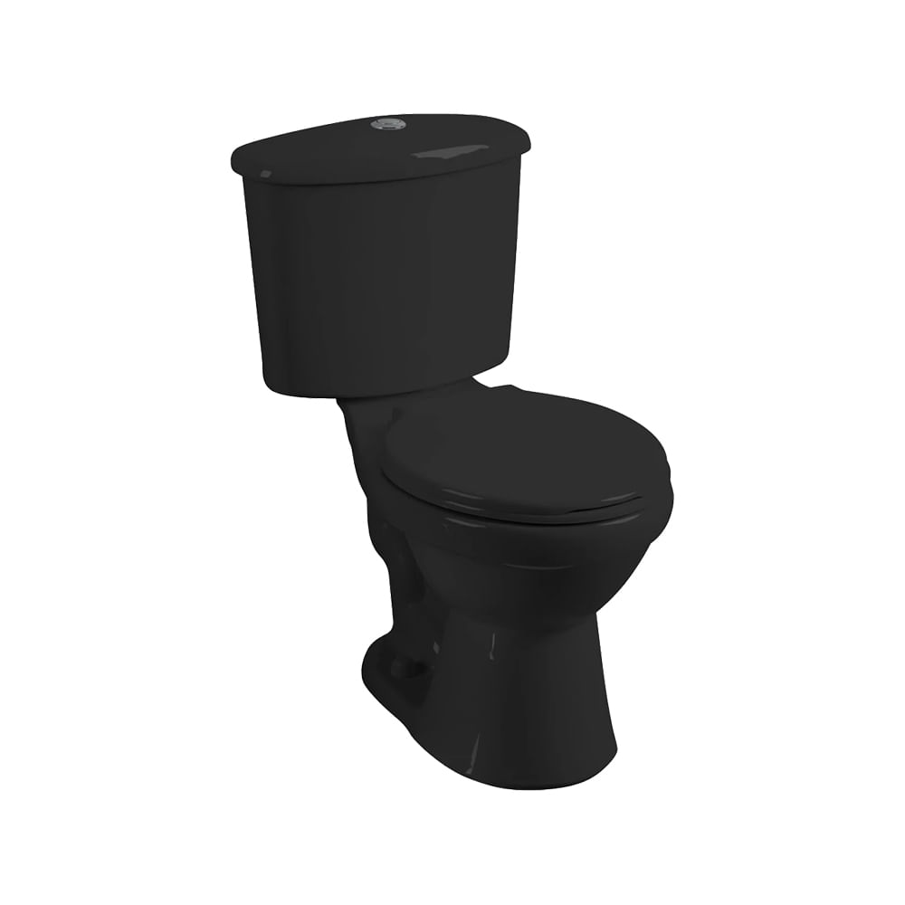 Inodoro negro con asiento/ferret. Tanque. Negro. 70x42. 4x74. 4cm