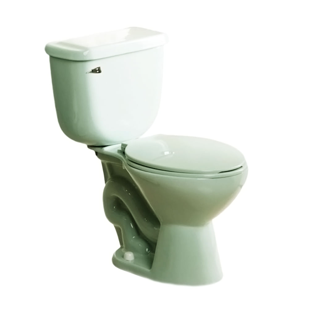 Inodoro verde con asiento/ferret. Tanque. Verde. 68 x 44. 1 74. 3 cm