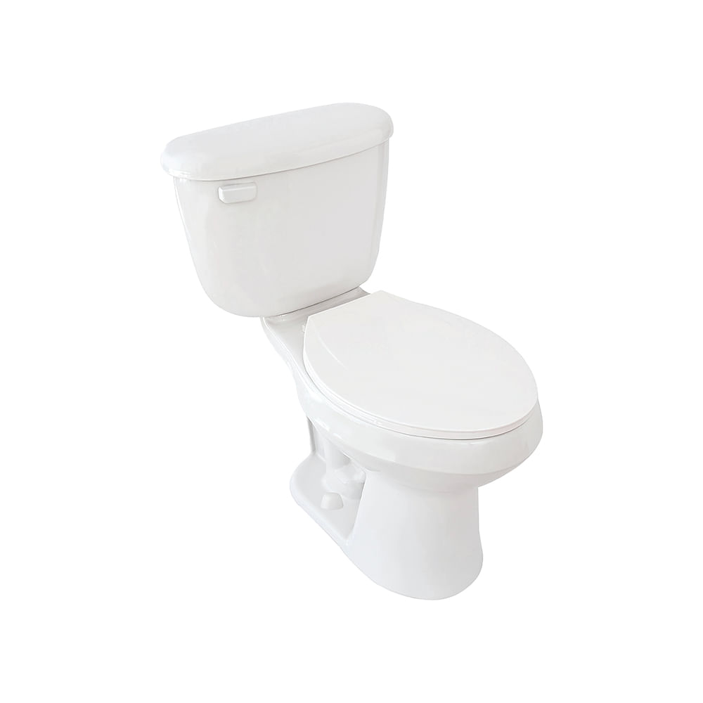 Inodoro elongado blanco con asiento/ferret. Tanque. Blanco. 76 x 42. 4 74 cm