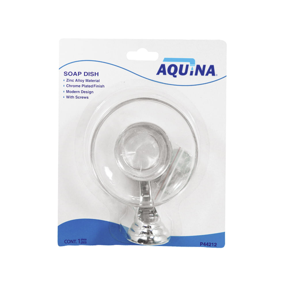 Jabonera cromada aquina. Cromado + vidrio