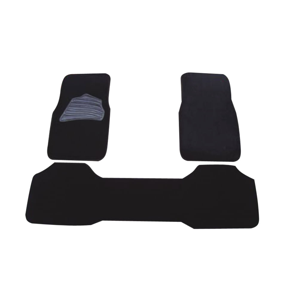 Alfombra para carro negra (juego 3pcs). Negra. Juego 3 pcs