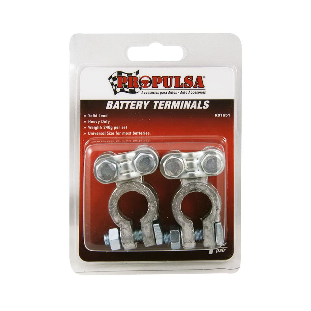 Terminal d/plomo para bateria carro (par). Plomo. 240g
