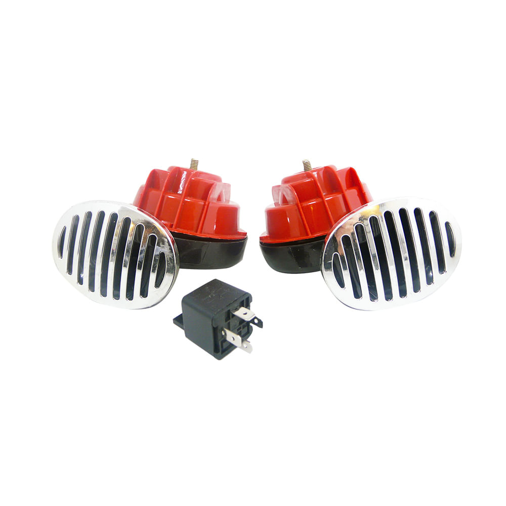 Pito 12 voltios. Rojo/negro. 12v 90mm