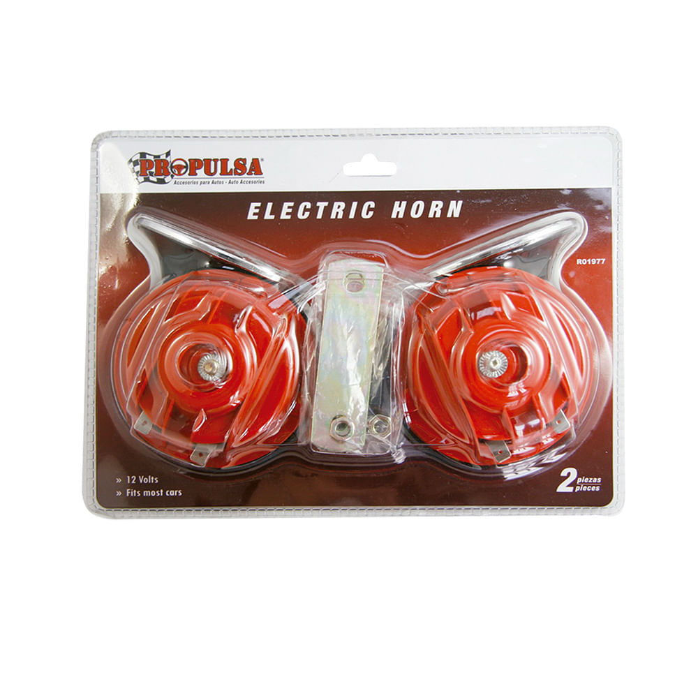 Pito 12 voltios. Rojo/negro. 12v 90mm